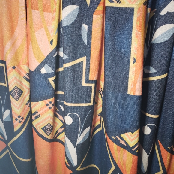 C.O.Z.Y. Vibrant Long Sleeve Maxi Dress with Geometric Pattern Sz Large - Picture 7 of 11